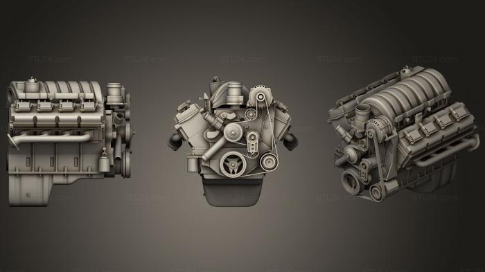 Vehicles (V8 Car Engine, CARS_0018) 3D models for cnc